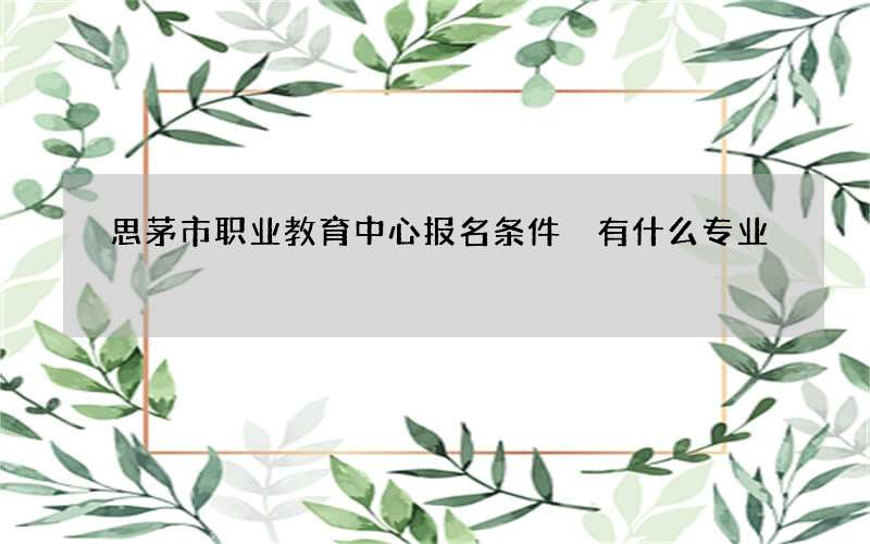 思茅市职业教育中心报名条件 有什么专业